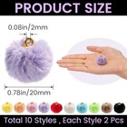 20pcs Pom Poms Keychain Charms  Fluffy Faux Fur Pompom Charms Ball  Soft Puff 