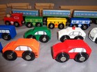 Orbrium Wooden Railway Train Lot - Brio Compatible Engines Cargo Cars   Tracks