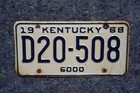 1968 Kentucky Truck License Plate