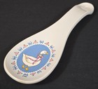 Treasure Craft Ribbon Geese Spoon Rest 9  Ceramic Spoon Holder Usa