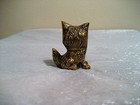 Vintage Solid Brass Kitten 2 5 Inches Tall 6 6 Ounces