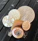 Antique Mother Of Pearl Buttons Lot Victorian Mop Carved Unique Shank Abalone