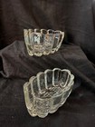 Pair Of Vintage Princess House Crystal Spoon Fork Buffet Silverware Holder Caddy