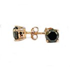 6 Ct Black Diamond Stud Earrings In Rose Gold Finish Aaa Certified Birthday Gift