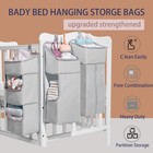 Hanging Diaper Caddy Organizer For Baby Crib - 3-in-1 Diaper Stacker For Chan   