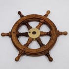 12 nautical Wooden Brass Ship Wheel Pirate Decor Marine Boat Bent Wood Nails