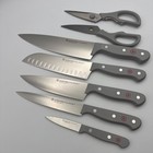 6pc Wusthof Gourmet Knife Set Custom Gray Handle Santoku Chefs Shears