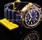 Invicta Grand Pro Diver Anatomic 18k Gold Black Ss 52mm Stylish Bold Mens Watch