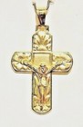 New 14kt Solid Gold Decorative Crucifix