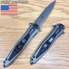9 black Spring Assist Quick Open Edc Tactical Folding Pocket Knife Needle Blade
