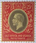 Travelstamps 1912-18 East Africa   Uganda Sg  46 Kgv Mogh  25c Denomination