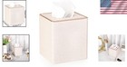 Square Linen Tissue Box Cover Modern Decorative Tissue Holder Beige Stylish