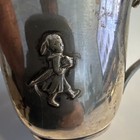 Antique Danish Silver  three Towers Marked  Child Mug W  Handle  Ingraved 