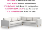 Karlstad Sofa Cover Replacement Corner Couch Slipcover Dark Grey Sectional Set