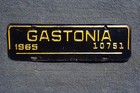 1965 Gastonia North Carolina License Plate Town Topper Tag