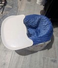 Bumbo Baby Floor Seat With Tray And Safety Straps  Blue Cover White Base