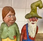 Vintage Wood Hand Carved Folk Art Ma Pa Hillbillies Signed Tom Weet