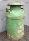 Vintage Antique Dairy Milk Can Hand Painted Flowers Reclaimed  rustic Look 