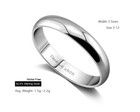 925 Sterling Silver Dome High Polish Plain Ring Classic Wedding Band Comfort Fit