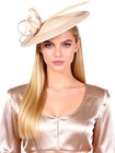 Champagne Derby Hat For Women Fascinator With Feather party Formal Church Hats