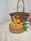 3 Artist Made Dollhouse Miniature Vine Basket 1 12 Scale One From Korea Vtg-doll