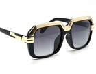 Men s Hip Hop 80 s Vintage Streetwear Black Lens Sunglasses  Black Gold Retro