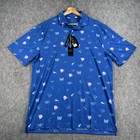 Kentucky Derby 152 Shirt Mens Large Blue Horse Racing Polo Freshtec Tossed Icons