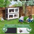 Wooden Rabbit Hutch Chicken Coop Hen House Outdoor Pet Cage With Removable Trays