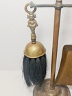 Vintage antique Small Brass Fireplace Tools Set -   Stand  Shovel And Brush