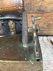 Antique Coal Fired Sad Iron Brass Box With Slug Wood Handle Primitive Laundry