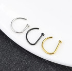 1pc Stainless Steel Fake Nose Ring Punk Style Non-piercing Septum Clip Jewelry