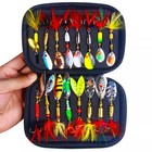 16pcs Lot Fishing Lures Bait Metal Crankbait Blade Spinner Bait Spoon Bag
