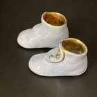 Vintage Ceramic Baby Shoes Booties Planters Blue Unmarked Nursery Shower Decor