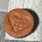 Vintage Rycraft Ceramic   Terra Cotta Cookie Stamp 2    Heart W14