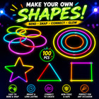 Glow Sticks Neon Multicolour With Connector Bracelets Necklaces Dark Light Party