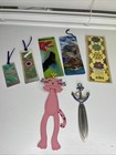 Mixed Lot Of 7 Bookmarks Rare Vintage Cat Ship Animals Tassels 3d Metal Custom