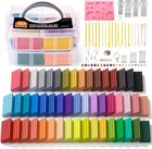 Polymer Clay Kit  50 Colors  Soft Oven Clay Kit  19 Carving Tools And 10 Kind   