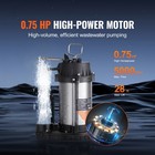 Submersible Sewage Pump Water Pump 0 75hp 5000gph 28 Ft Lift For Basement