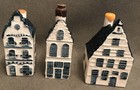 3 Klm Empty Blue Delft Miniature Houses  3 Henkes  15   35 Rynbende Distilleries