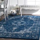 Verona Vintage Persian Dark Blue Doormat 2 Ft  X 3 Ft  Area Rug