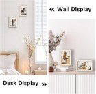 Enamel Picture Frame - 4x6 Gold Metal Edge White Enamel Picture Frame With Easel