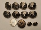 Antique Lot Of 11 Fire Depart  Buttons By Horstmann Bros   Co Steel Over Brass