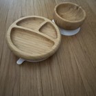 Avanchy Plate And Bowl Set Suction Wood Baby Toddler Kids Dining