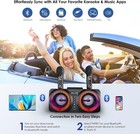 Karaoke Machine Portable Bluetooth Speaker W  2 Wireless Microphones Led Lights