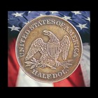 Pattern 1839 Backward Head Half Dollar Silver Plated Novelty Coin Modern Restrik