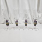 Block Crystal Carnival Wine Glasses Hand-cut Stacked Ring Stem Goblets
