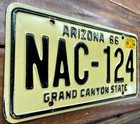 Fairly Nice  1966 1967 1968 Arizona License Plate  Nac124  Mvd Clear Guarantee 