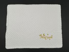Personalised Minky Baby Blanket White Embroidered Newborn Boy Girl Birthday Gift