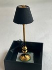 Tec Dollhouse Miniature Brass Buffet Table Lamp Light Electric Nos  Black Shade