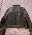 Harley-davidson Black Leather Jacket With Wing Patch   Zip Pockets